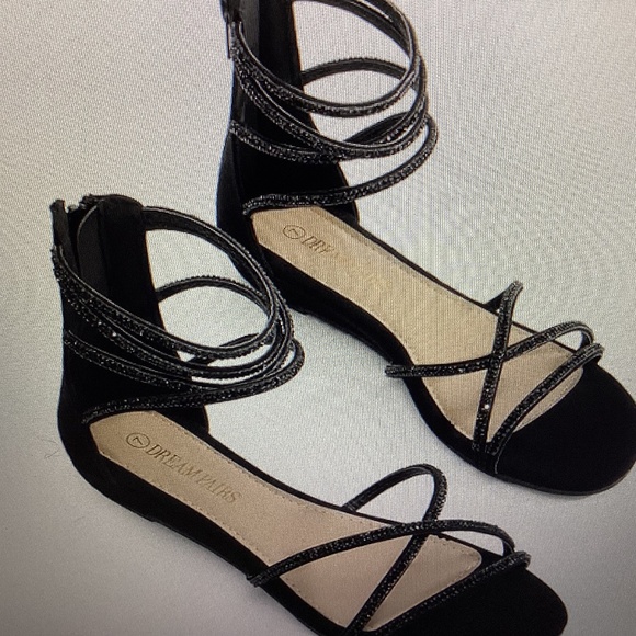 ANKLE STRAP RHINESTONE SANDALS (NWOT) (Size:10) - Picture 3 of 4